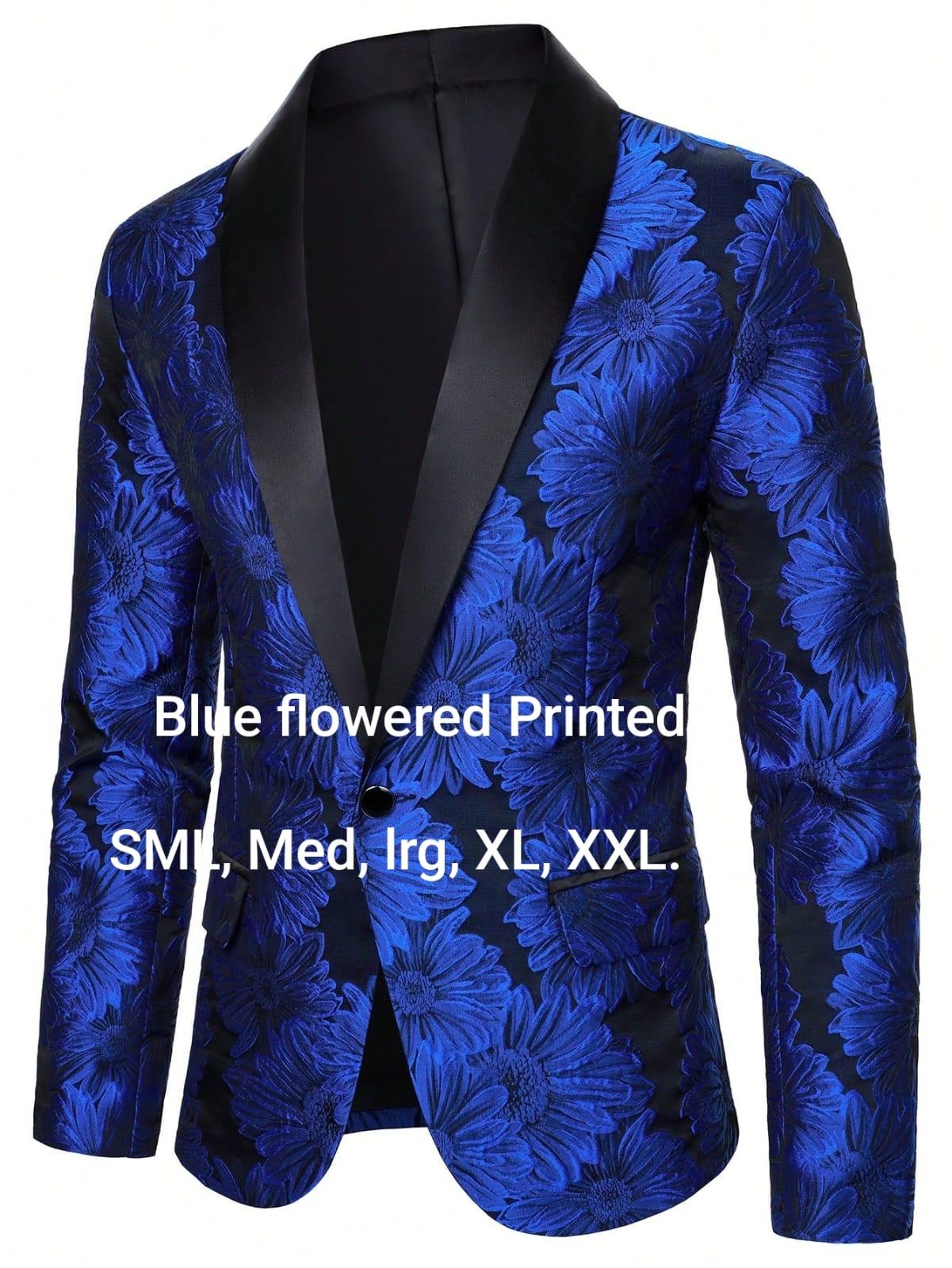 Vibrant Blue Floral Print Blazer