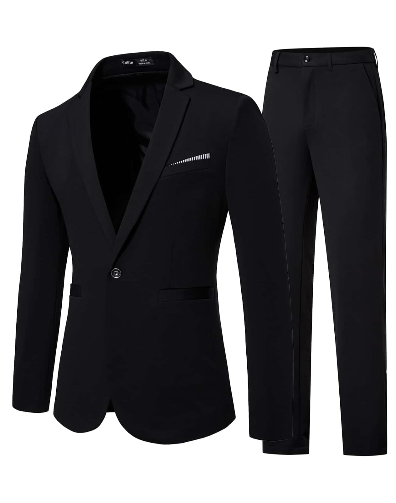 Men's All Black Two Piece Suit