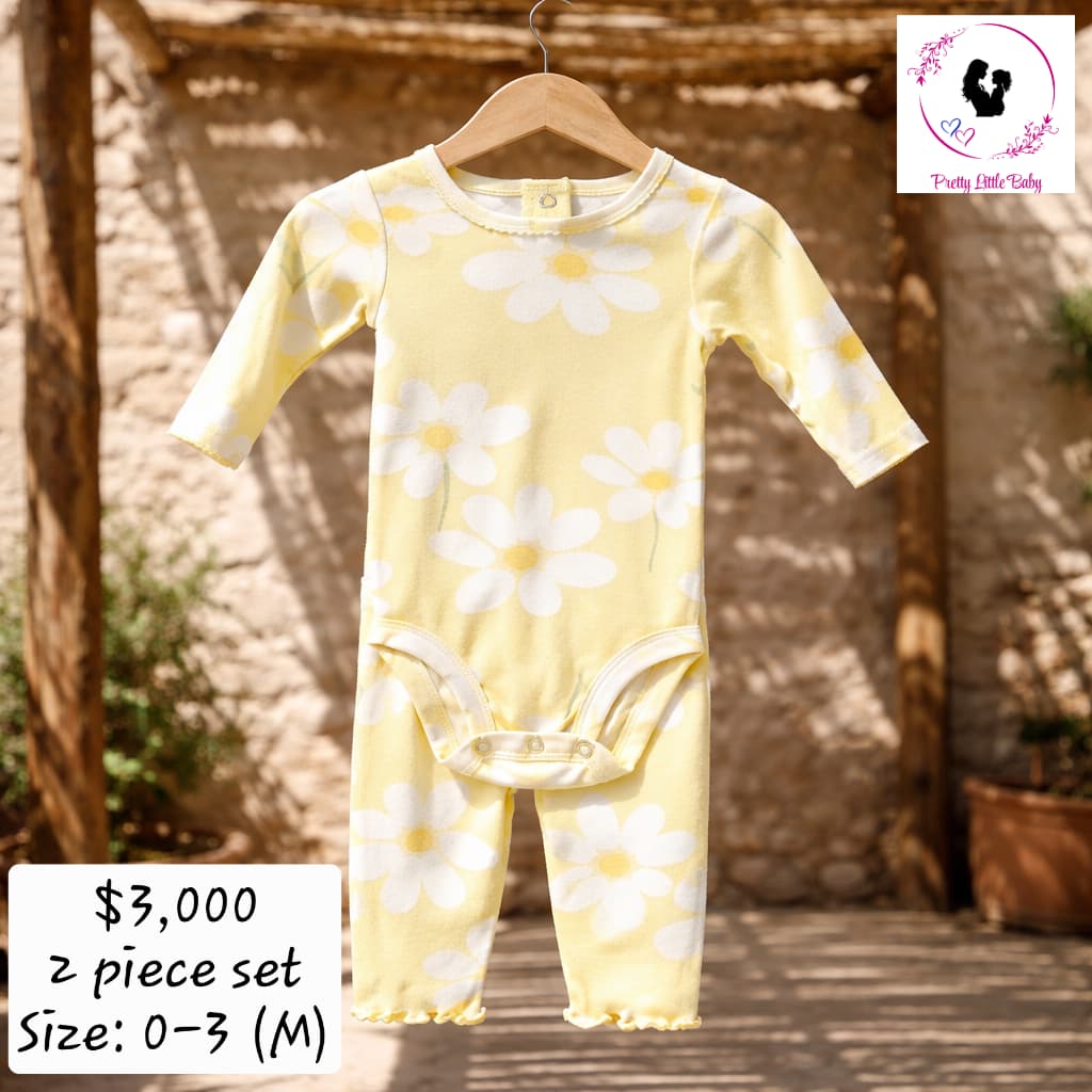 Baby Girl's Floral Onesie & Pants Set