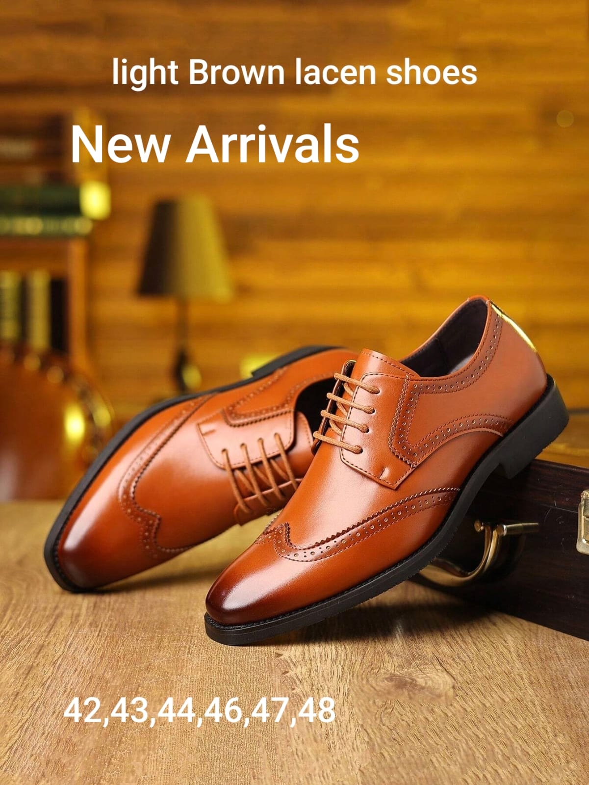Patterned Light Brown Men's Shoes