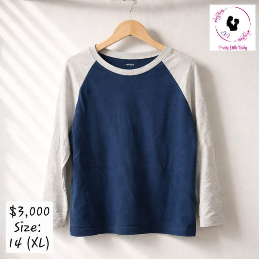Boy's Blue & White Long Sleeved Shirt (X-Large)