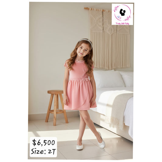 Girl's Pink Dress with Bow