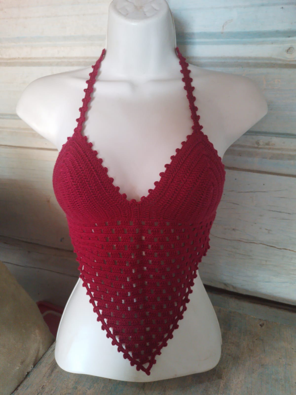Crochet Crop Top - Red