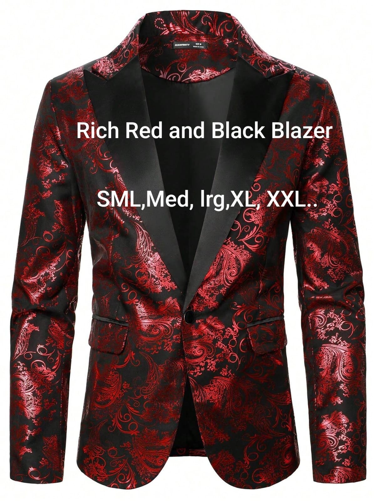 Rich Red & Black Blazer