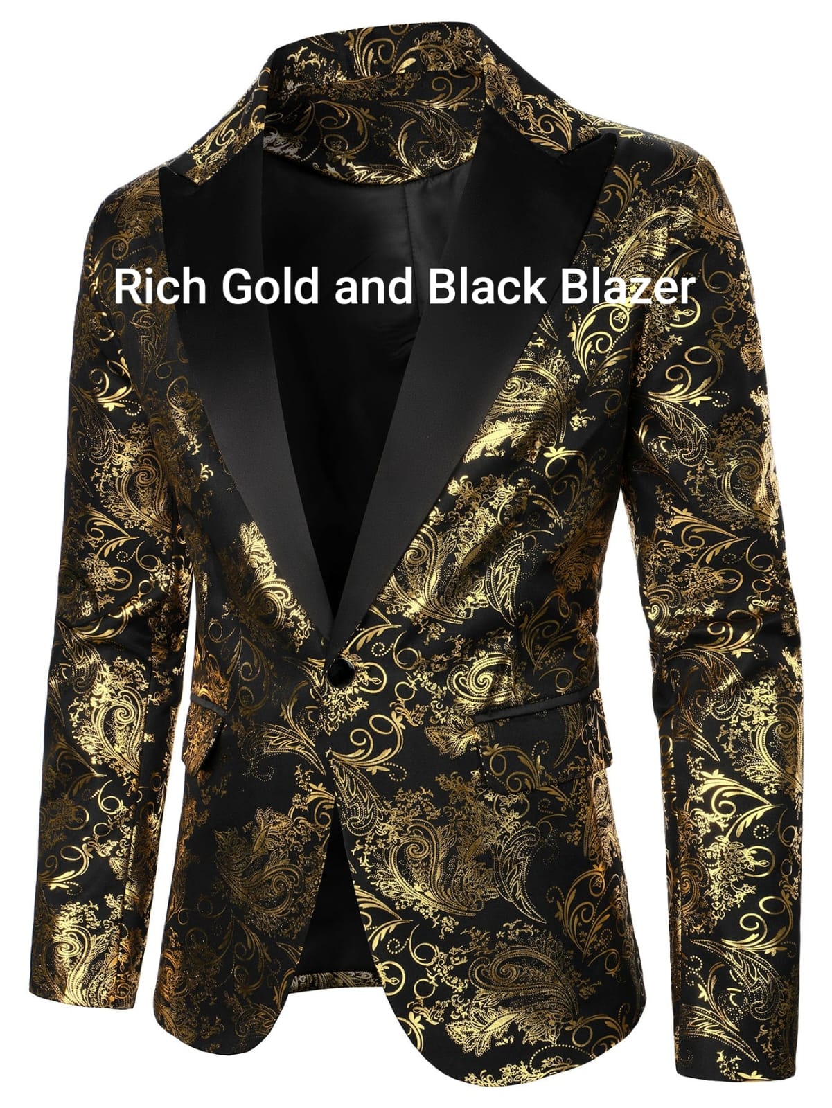 Vibrant Gold & Black Blazer