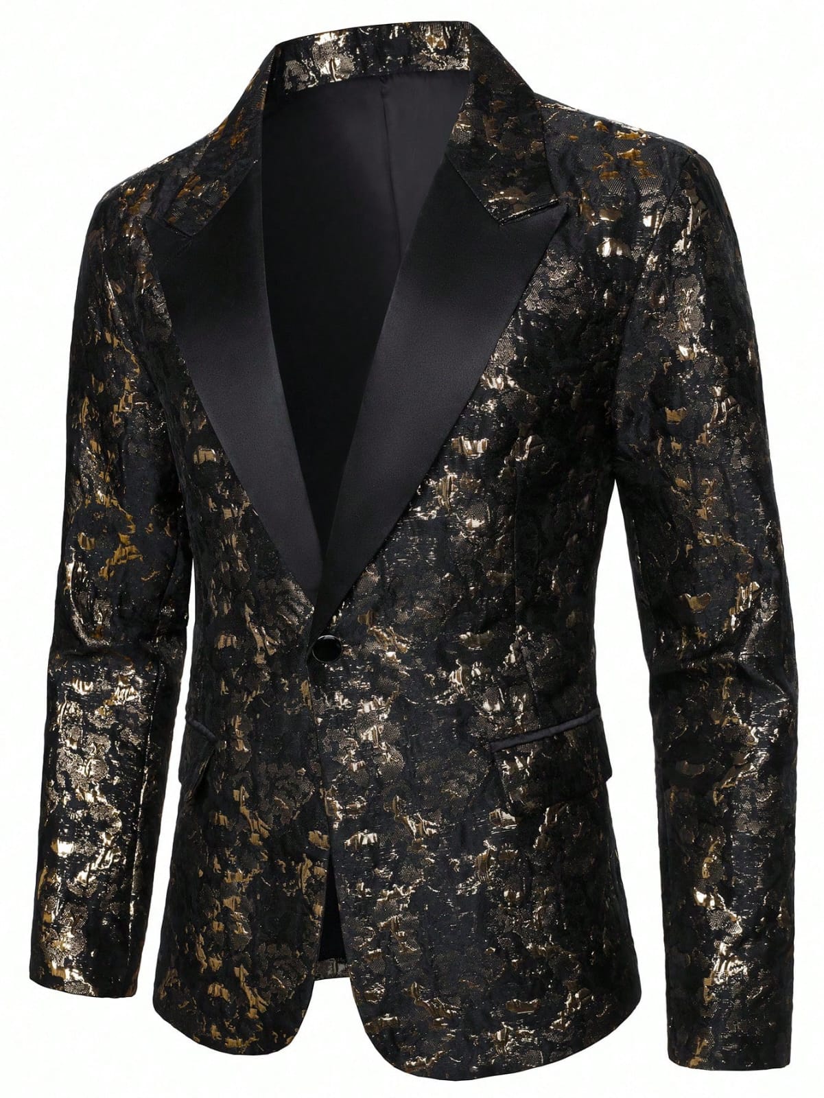 Formal Men's Blazer - Gold & Black