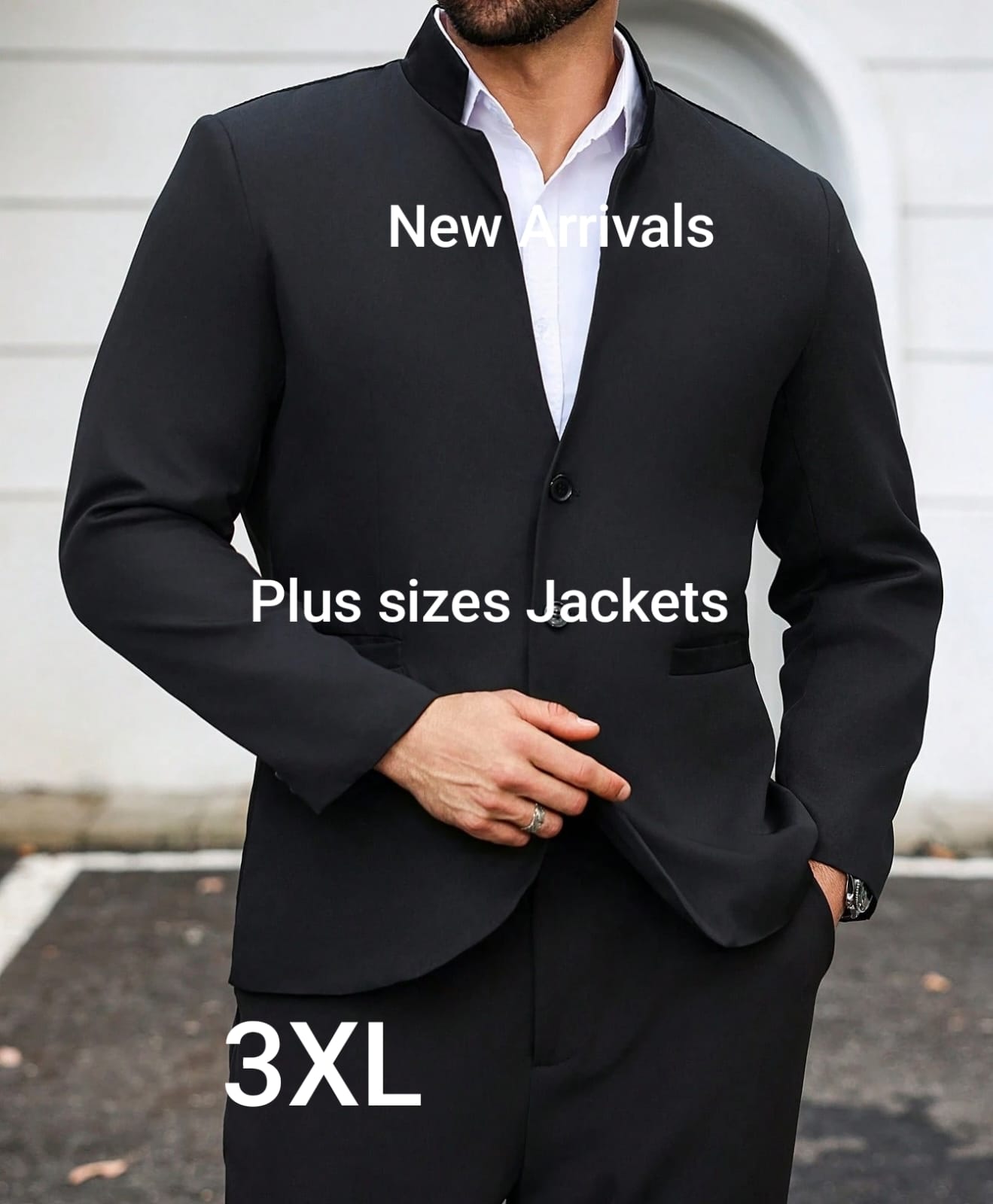 Men's Plus Sized Jacket - Black