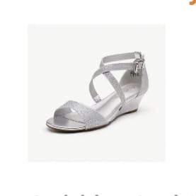 Silver Short Wedge Sandals