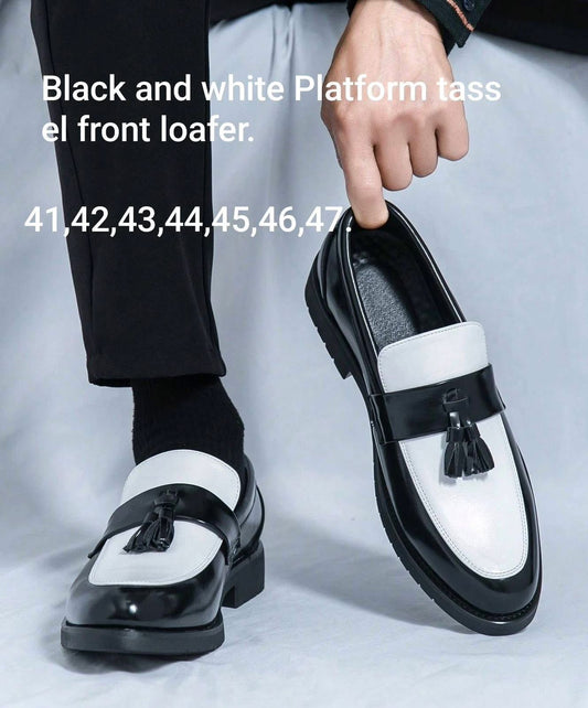 Black & White Men's Loafers