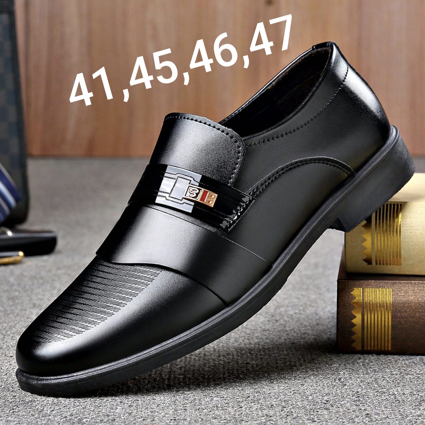 Black Leather Men's Shoes