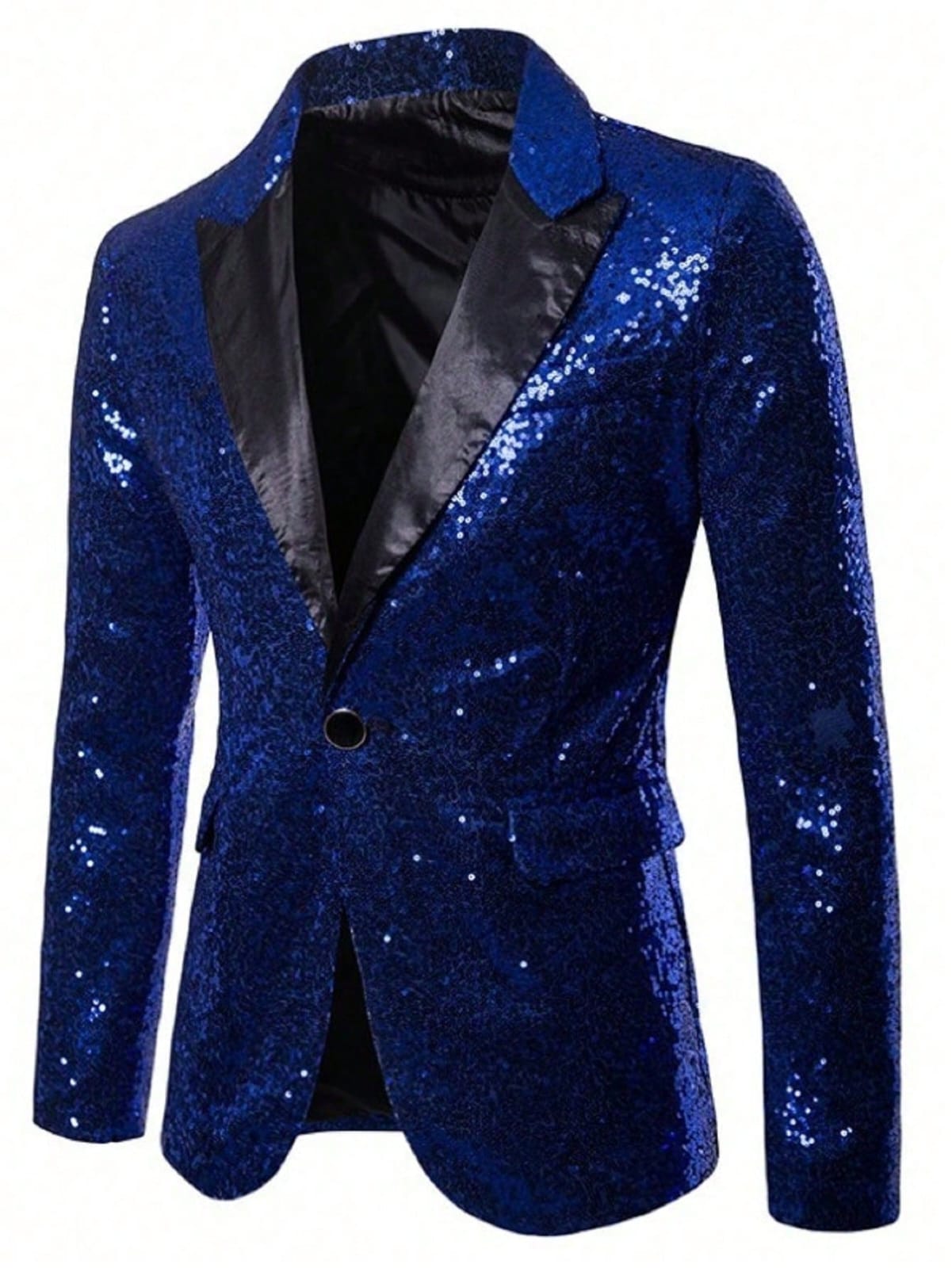 Blue Fully Sequined Men's Blazer