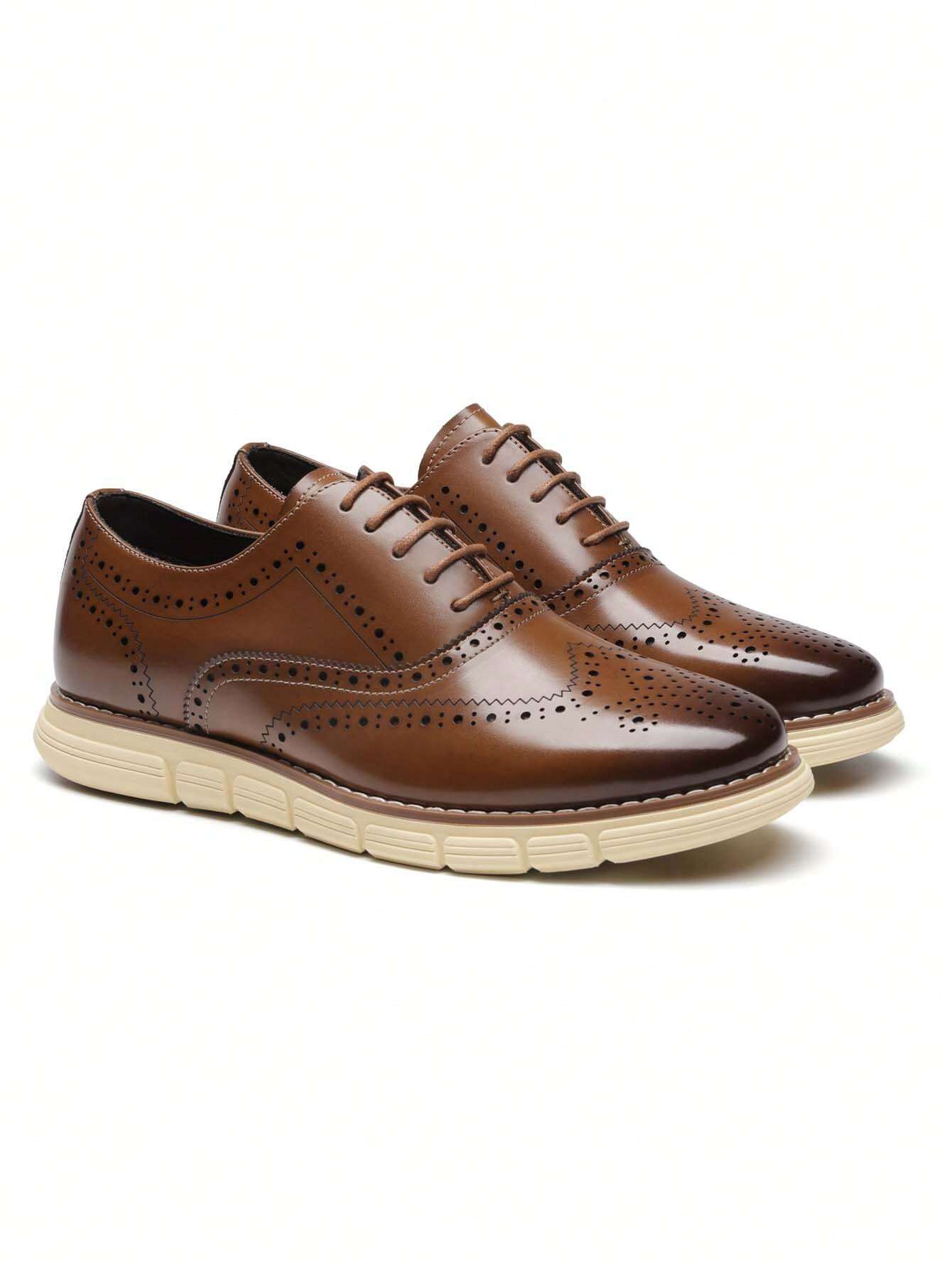 Men's Brown Platform Shoes - Wide Fit