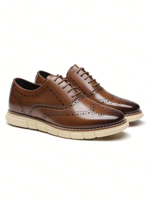Men's Brown Platform Shoes - Wide Fit