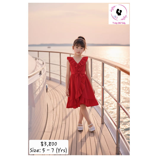Girl's Red Frilly Dress
