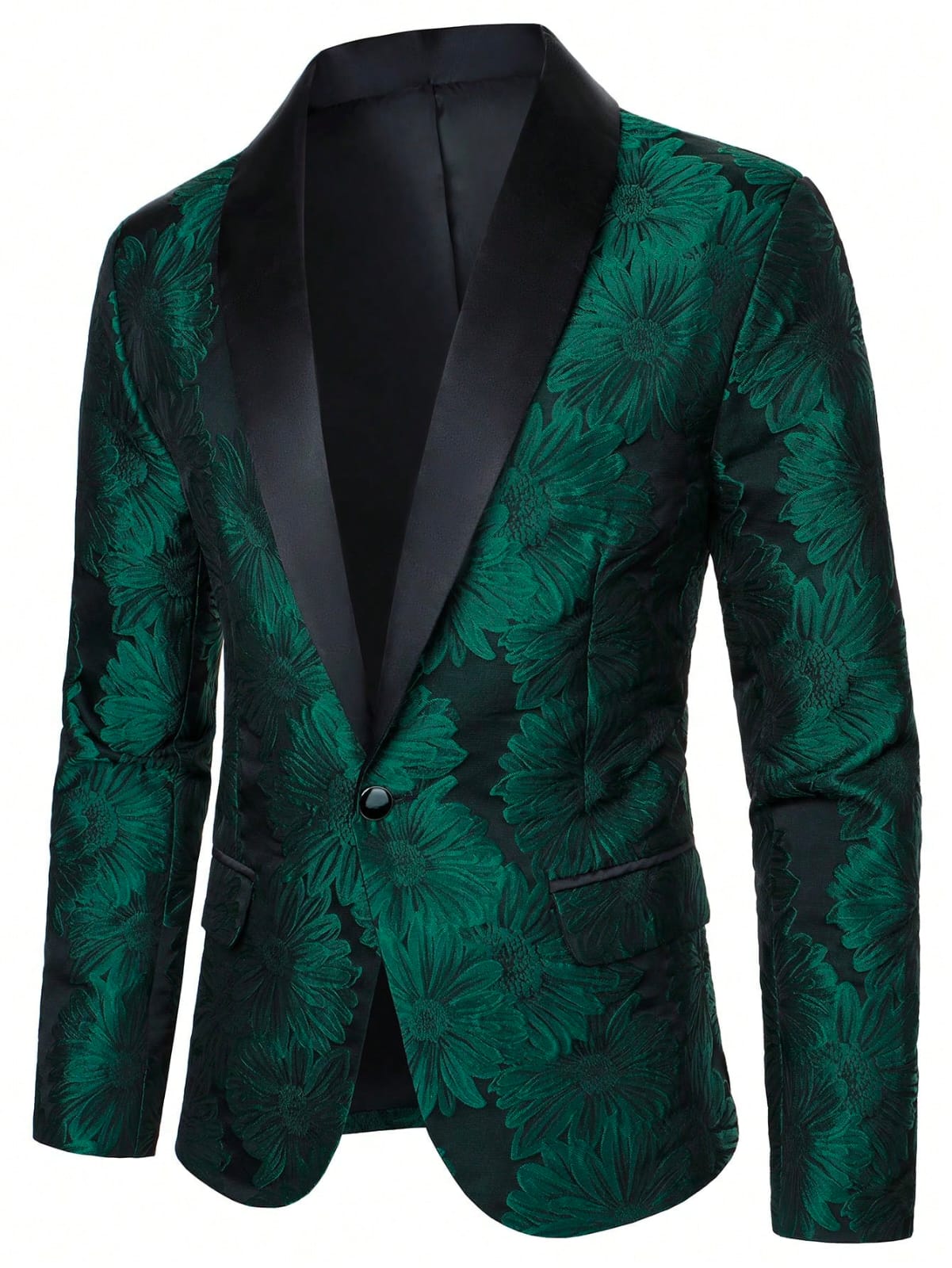 Green & Black Embellished Men's Blazer