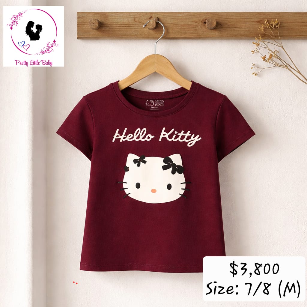 Girl's Hello Kitty Tee - Burgundy