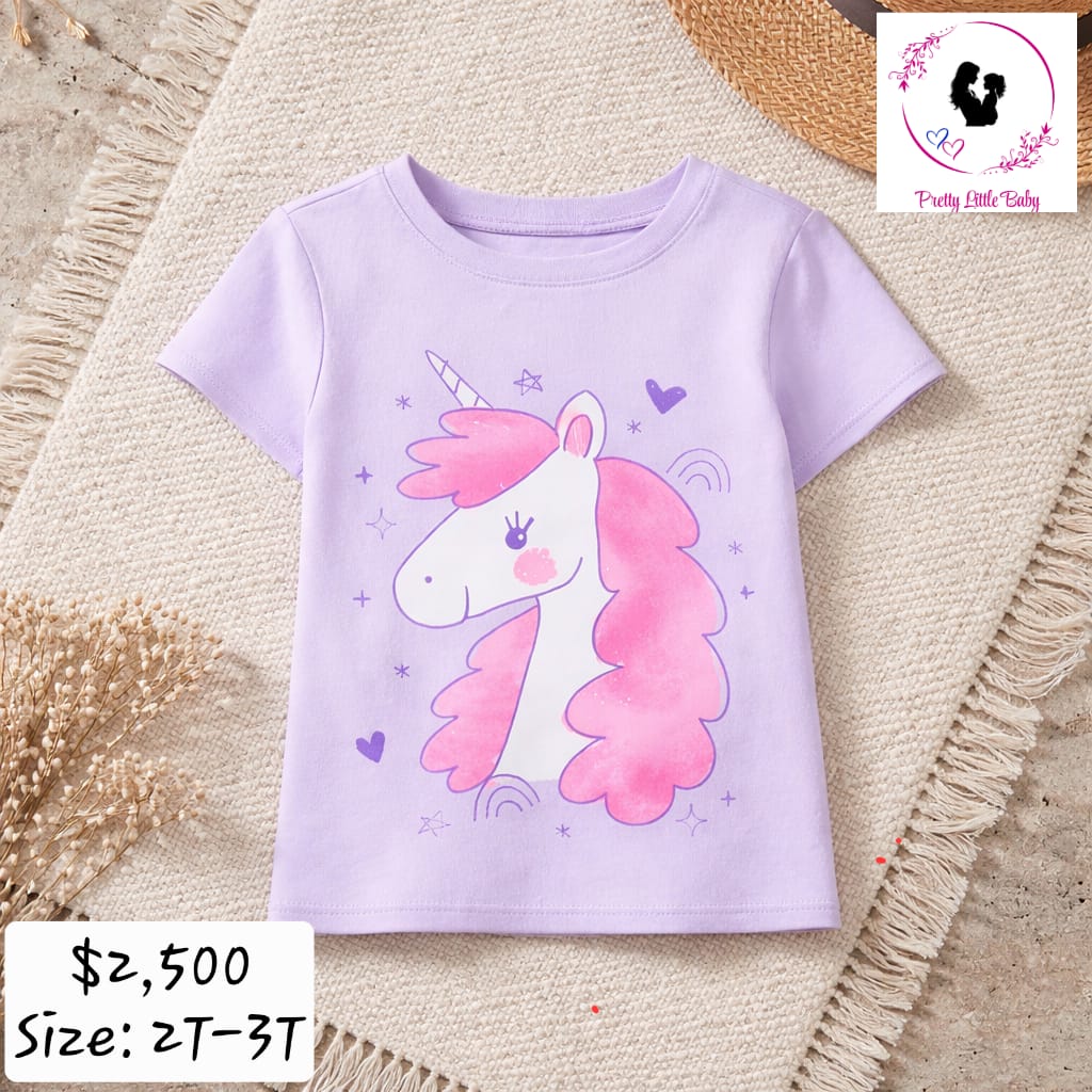 Toddler Girl's Lilac Unicorn Tee