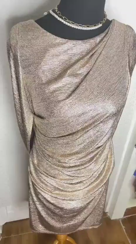 RM Richards Gold Dress - Petite