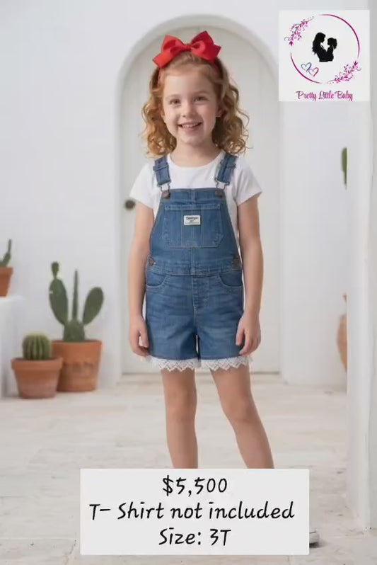 Toddler Girl's Romper with Lace Detail