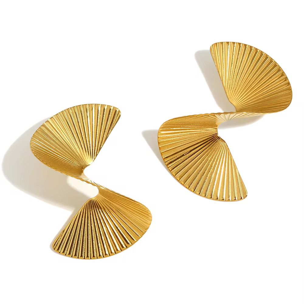 Large Swirl Gold Earrings
