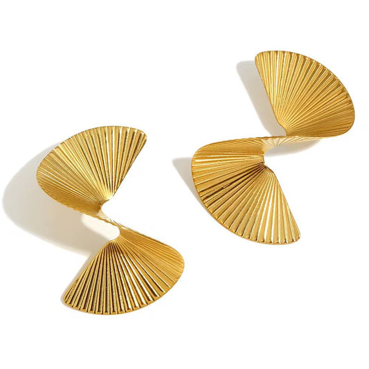 Large Swirl Gold Earrings