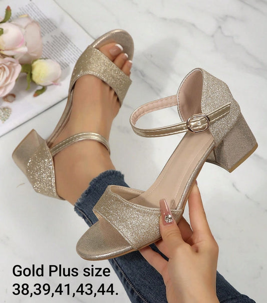 Sparkling Gold Heels - Plus Sizes