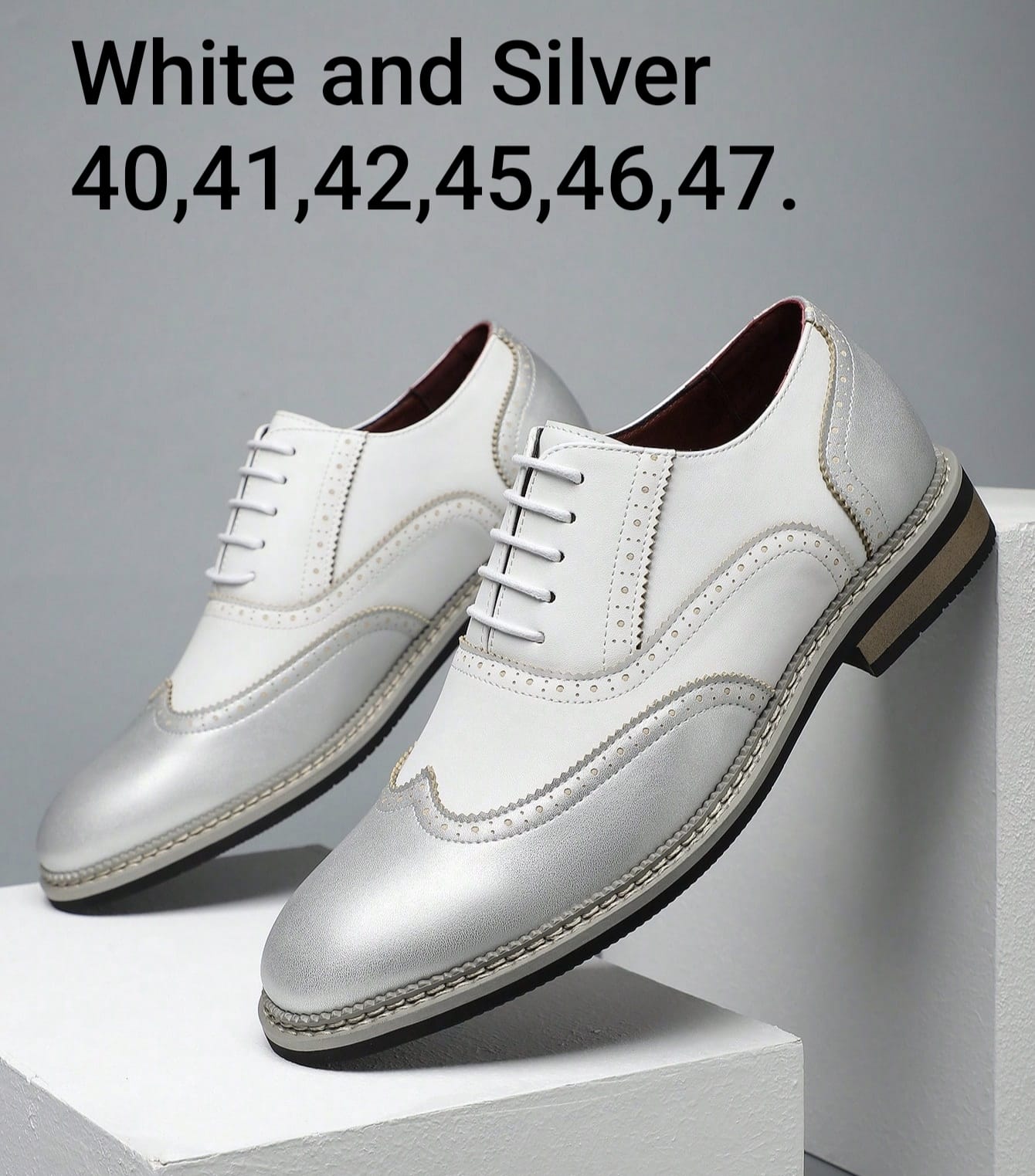White & Silver Men's Shoes