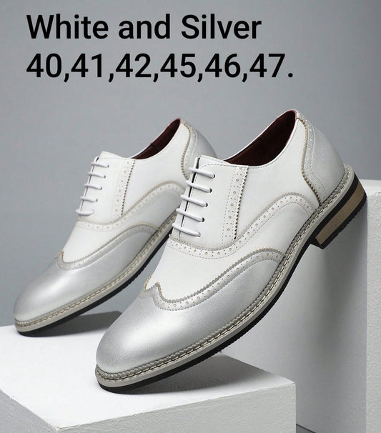 White & Silver Men's Shoes