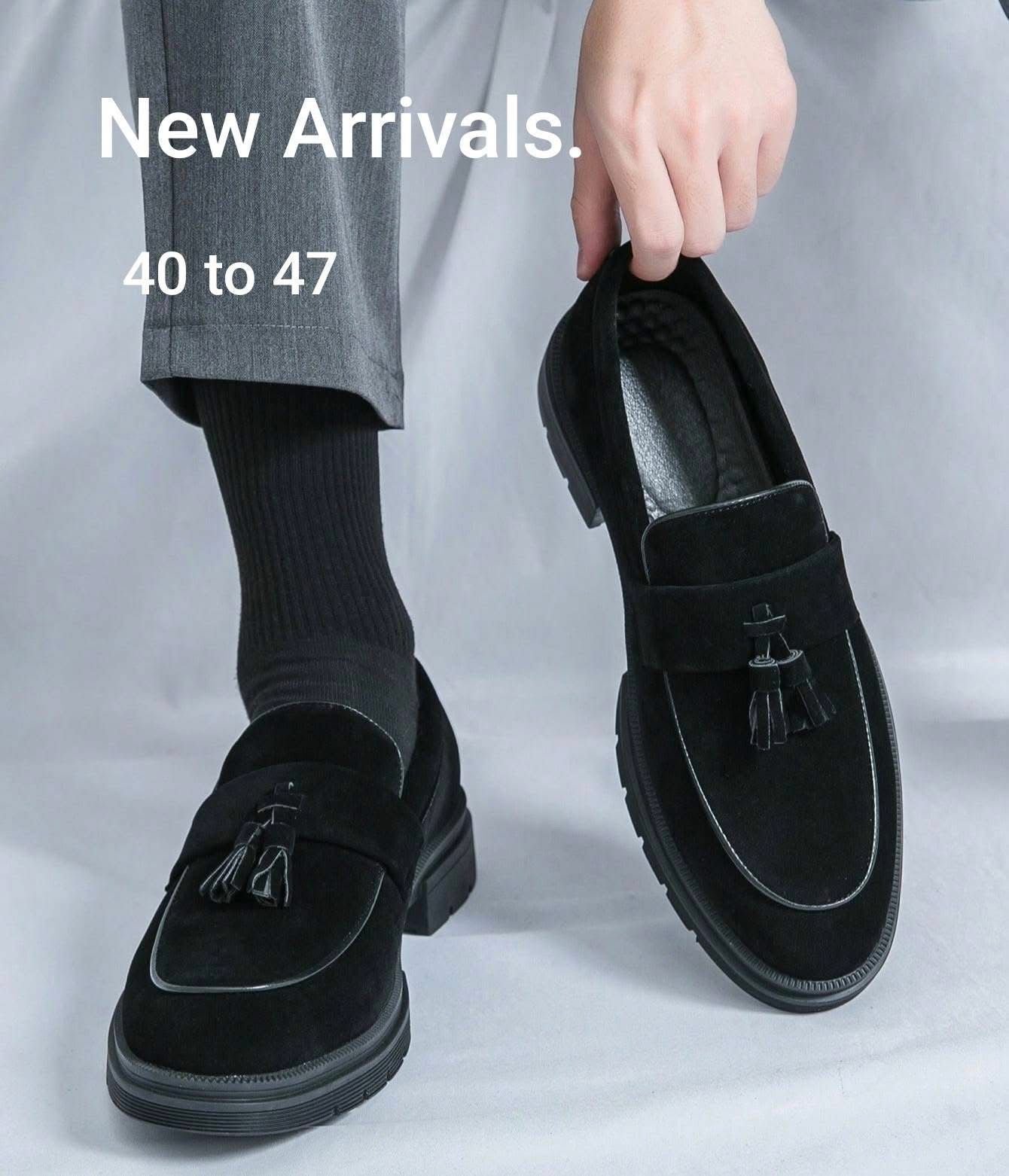 Men's Suede Loafers - Black
