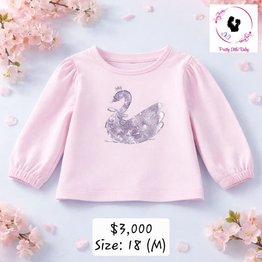 Baby Girl's Swan Patterned Shirt