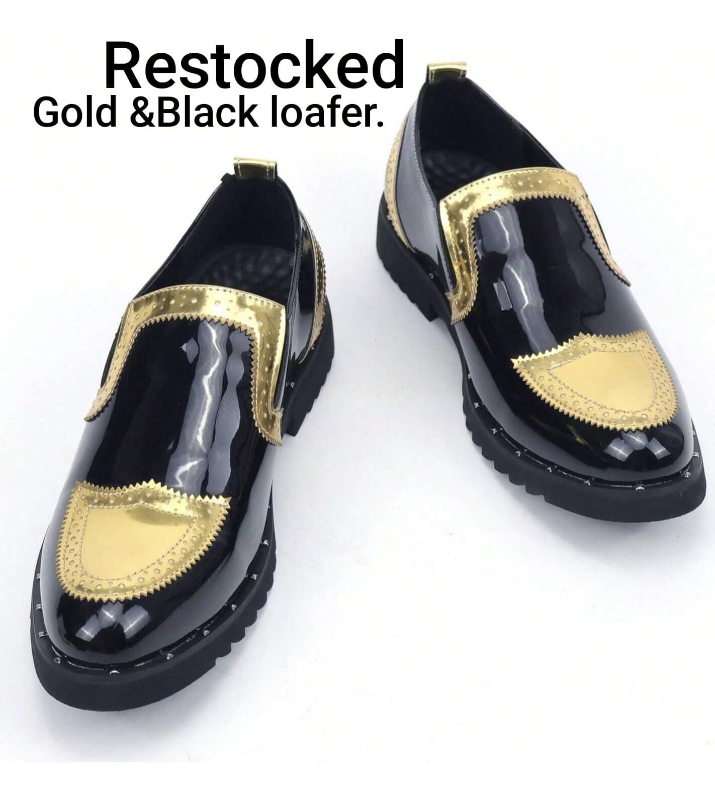 Men's Vibrant Gold & Black Loafers